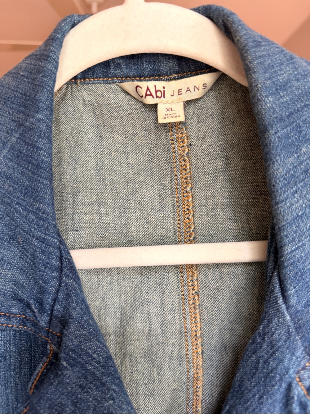 Cabi Denim Double-Breasted Pea Coat Style Jacket - Blue - Picture 3 of 3